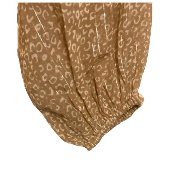 Michael Kors Metallic Gold Shimmer XXS Long Sleeve Mini Dress Party Ruffle Hem - Picture 8 of 16